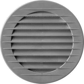 airRoxy AOZs 150 mm PVC větrací mřížka kruhová s přírubou a jemnou mřížkou, šedá
