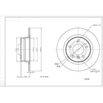 Brzdový kotouč Brzdový kotouč HART 232 229