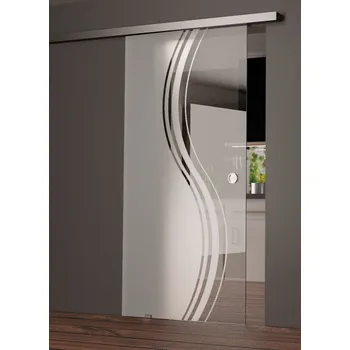 Interiérové dveře Melina Wave skleněné posuvné dveře 810 mm