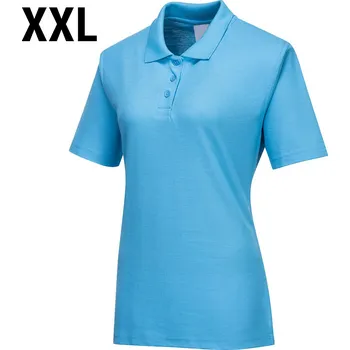 G.Gastro Ladies' Uniform Polo Shirt – Sky Blue - Size XXL - Short Sleeve - 65/35 Polycotton