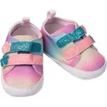 Kojenecké capáčky, balerínky YO! se třpytkami na suchý zip, neonové, Velikost koj. oblečení 62-74 (3-9m)