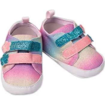 Capáčky Kojenecké capáčky, balerínky YO! se třpytkami na suchý zip, neonové, Velikost koj. oblečení 62-74 (3-9m)