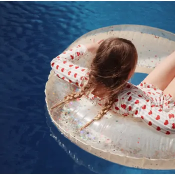 Nafukovací kruh Konges Slojd Konges Sløjd Velký nafukovací kruh Cream Transparent ⌀100 cm Konges Sløjd Float Ring Transparent