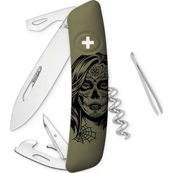 Multifunkční nůž Swiza kapesní nůž D03 Girls Skull olive