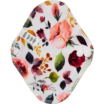 Menstruační vložka Breberky BIO Intimní vložka s GOTS (Biobavlněný úplet) - Malované pivoňky v bílé