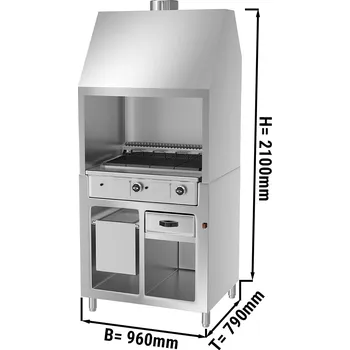 Kuchyňský gril G.Gastro Plynový gril s nerezovou ocelí 1,0 m