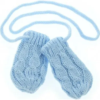Módní doplněk Zimní pletené kojenecké rukavičky se vzorem - sv. modré, Velikost koj. oblečení 56-68 (0-6 m)
