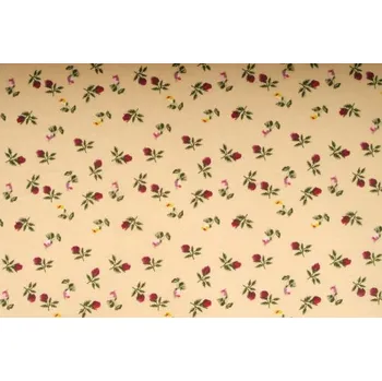 Plátno bavlněné, poupě na béžové, metráž, látky