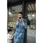 Vzorované košilové šaty na knoflíky B259 Barva: Modrá, Velikost: L