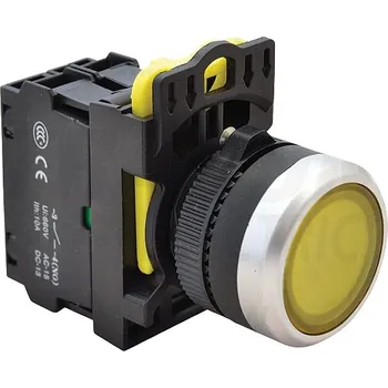 tlačítko Tracon NYK3-LY Podsvětlený tlačítkový spínač,žlutý 1×NO, 5A/230V AC-15, IP65, LED 230V AC/DC (Tracon NYK3-LY)