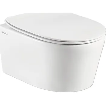 Klozet Závěsné WC set Jungborn ONE hloubka 48 cm zkrácený bez splachovacího kruhu vč. WC prkénka se Soft-close