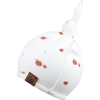 Kojenecká čepice smetanová kojenecká čepička s jablíčky