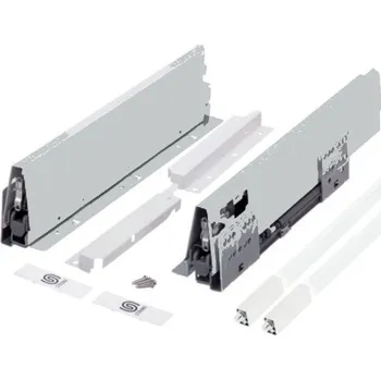 Zásuvkový kontejner Strong výsuv StrongBox 550/204mm, šedý, jeden hranatý reling