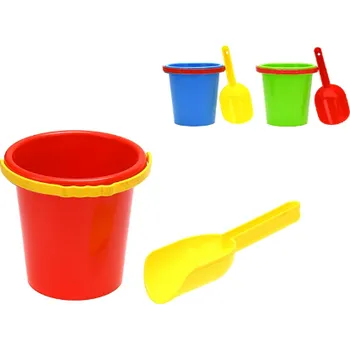 Hračka na písek M.T. Sada na písek kbelík a lopatka - různé barvy Barva: Červená