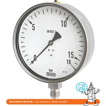 Příslušenství pro vysokotlaký čistič Wika Manometr nerezový stranový -1/9 bar - 160 mm - 1/2"
