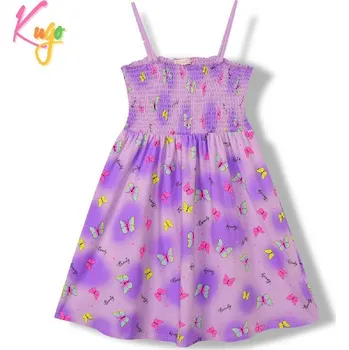Dívčí šaty Dívčí šaty KUGO PS3820, fialové (dívčí letní šaty na ramínka s motýly)