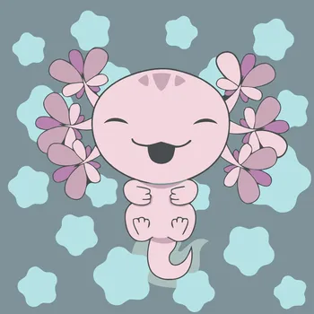 Malování podle čísel - Axolotl Velikost: 30x30cm, Rámování: Pouze srolované plátno