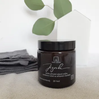 Svíčka Vonná svíčka JIZERKA - cedr, máta, šalvěj - černá s víčkem mini