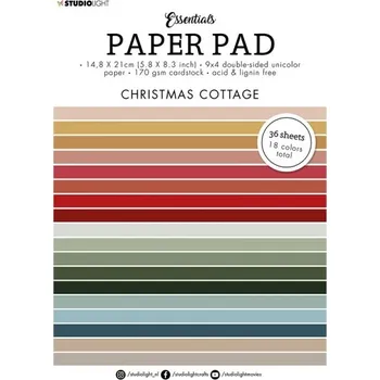Blok barevných papírů Studio Light, A5 (36 listů) – vánoční barvy