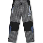 Dětské outdoorové plátěné kalhoty KUGO FK7602, šedé (Dětské bavlněné kostkované kalhoty)