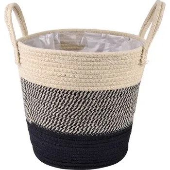 Obal na květináč Obal na květináč s uchy Ø 29 cm přírodní, černý