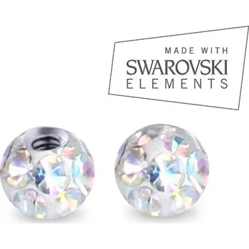 Piercing NUBIS® Náhradní kulička s krystaly Swarovski®, 3 mm, závit 1,2 mm - ND01023-03-AB