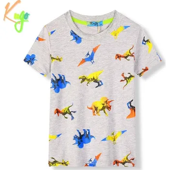 Chlapecké tričko Chlapecké tričko kr.r. KUGO HC9279, šedý melír (chlapecké tričko s dinosaury)