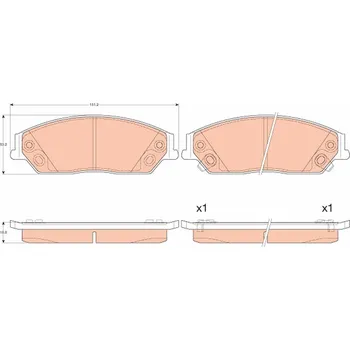 Brzdová destička Sada brzdových destiček, kotoučová brzda TRW GDB3614