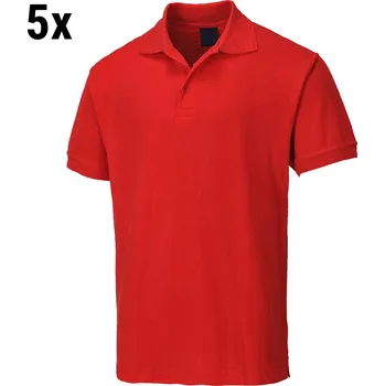 Pánské tričko G.Gastro (5 pieces) Men's Polo Shirt – Red - Size XS - 65% Polyester/35% Cotton - Short Sleeve