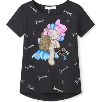 Dívčí tričko kr.r. KUGO KC9975, černé