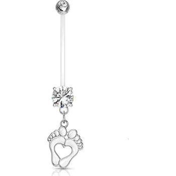 Piercing Šperky4U Těhotenský piercing do pupíku - stopy - WP0019-WH