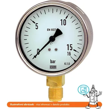 Příslušenství pro vysokotlaký čistič Wika Manometr robustní stranový 0/25 bar - 100 mm - 1/2"