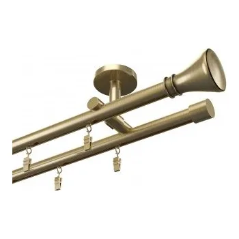 Garnýž Profilová hliníková garnýž stropní dvojitá Elegant antik Koloseo