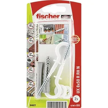 Hmoždinka Univerzální hmoždinka Fischer UX 8x50 s kulatým háčkem, balení 2 ks