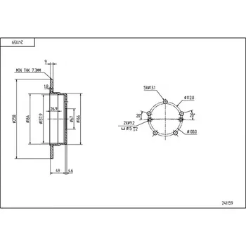 Brzdový kotouč Brzdový kotouč HART 241 159