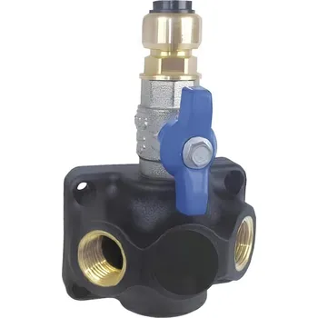 Vodovodní potrubí TECTITE Ukončovací krabice pro rozvod vzduchu spojka 15 mm + kohout - 2 x G1/2"