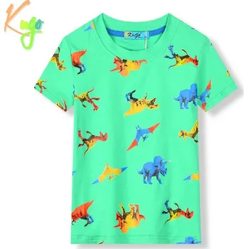 Chlapecké tričko kr.r. KUGO HC9279, zelenkavé (chlapecké tričko s dinosaury)