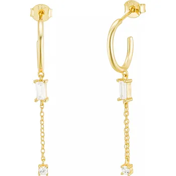 Souprava šperků Atreya Atreya Pozlacené puzetové náušnice kroužky ze stříbra Crystal Echoes Množství: 1 samostatný kus