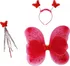 Karnevalový doplněk Rappa Motýlí křídla s čelenkou a hůlkou červená