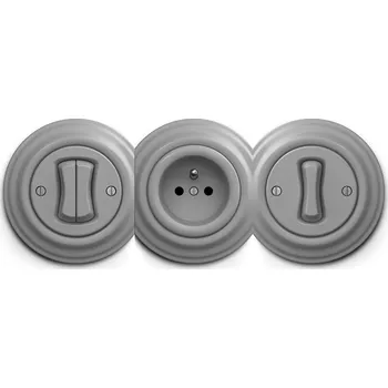 vypínač Set zásuvek a vypínačů v odstínu světle šedá