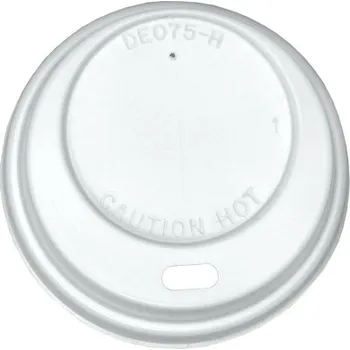 Jednorázové nádobí Víčko PS s otvorem na kelímek papírový 6-7oz Vending 70mm bílé UNI - 1000 ks