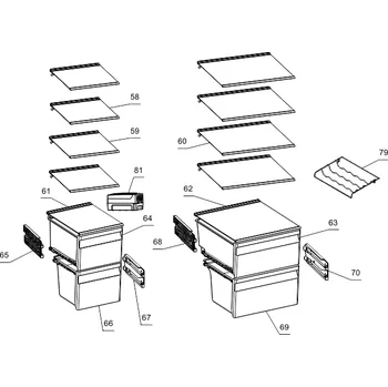 Příslušenství pro lednici Gorenje náhradní díly Gorenje Zásuvka spodní mrazáku americké lednice Gorenje