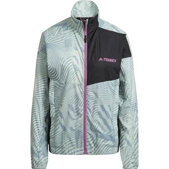 Běžecké oblečení Dámská sportovní bunda adidas TRAIL WIND J šedá HF9294 - M | UK 12 | US 12,5