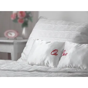 Povlečení HEDVA ČESKÝ BROKÁT Ložní souprava ba damašek Onetas TROJÚHELNÍK 70x90+140x200 bílá