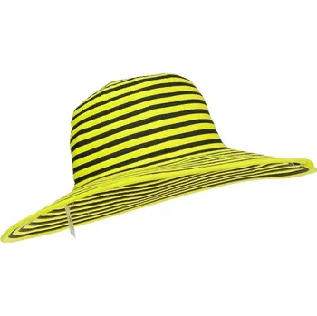 Klobouk Dámský plážový klobouk žlutý pruhovaný (Dámský letní klobouk vodě)
