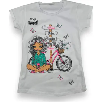 Oliva Dívčí bílé tričko s krátkým rukávem LILY Barva: Bílá, Velikost: 104