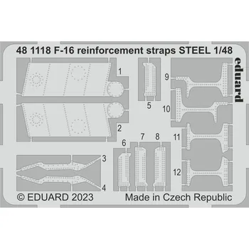 Plastikový model Eduard 1/48 F-16 reinforcement straps STEEL (KINETIC)