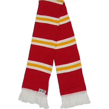Šála Liverpool FC Fotbalová šála, červené, bílé a žluté pruhy, třásně, 145x20 cm