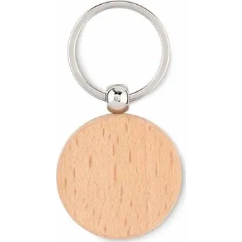 Přívěšek dřevěný kulatý 40x7mm bukový s kroužkem na klíče s možností laserového gravírování