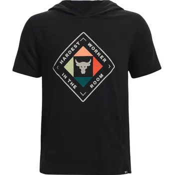 Chlapecká mikina Dětská mikina přes hlavu Under Armour PJT ROCK SS HD HARDEST WRKR K černá 1377475-001 - YXL | UK 11,5 | US 12,5